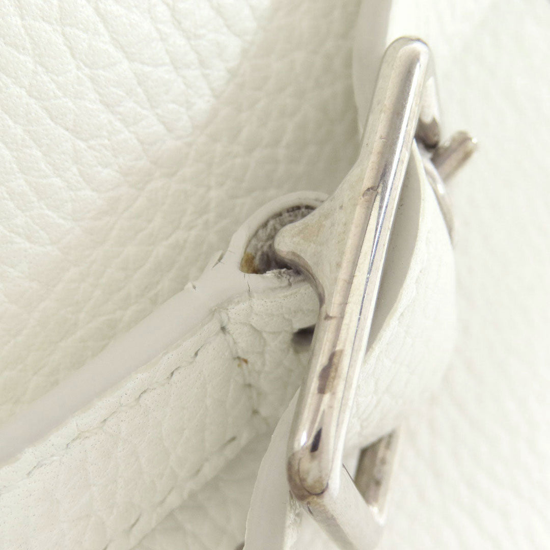 CELINE Tote Bag Calfskin white Big Bag Bucket Women Used Authentic