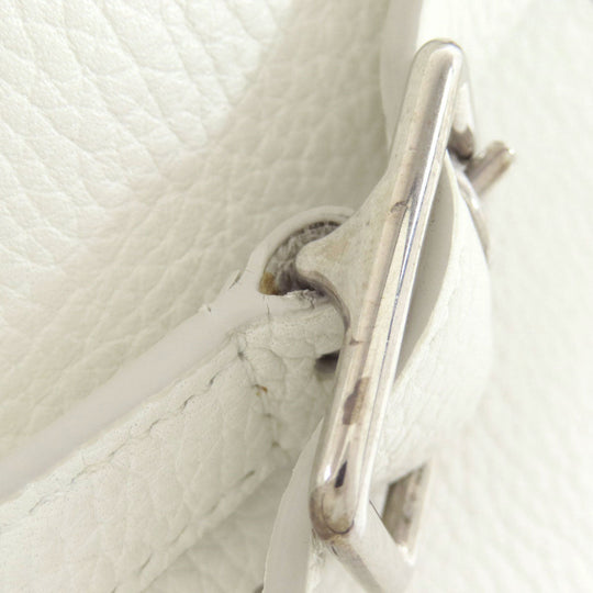 CELINE Tote Bag Calfskin white Big Bag Bucket Women Used Authentic