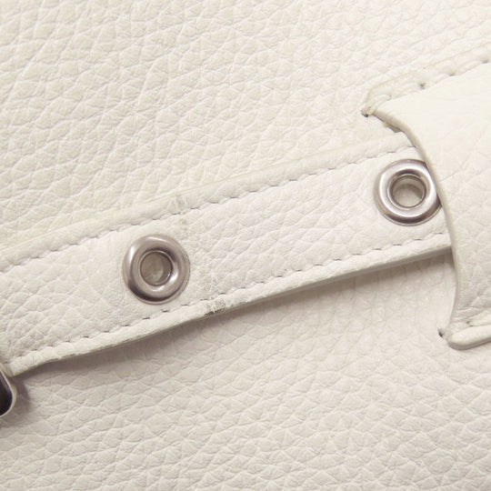 CELINE Tote Bag Calfskin white Big Bag Bucket Women Used Authentic