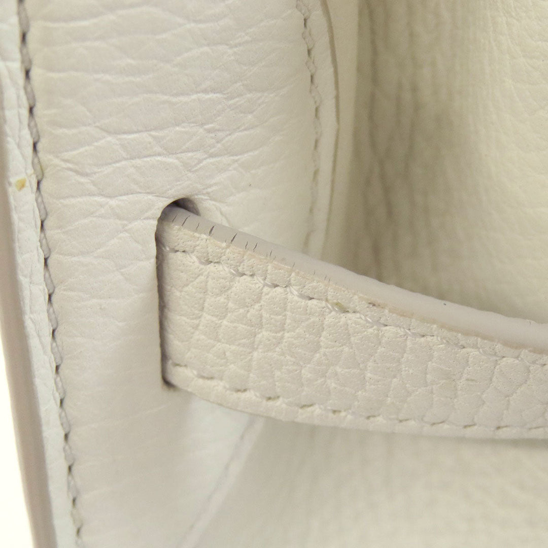 CELINE Tote Bag Calfskin white Big Bag Bucket Women Used Authentic