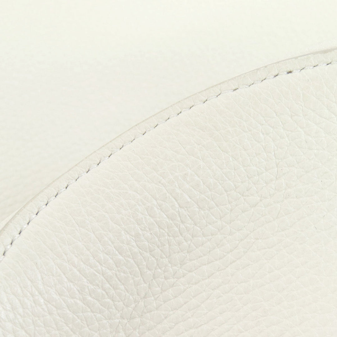 CELINE Tote Bag Calfskin white Big Bag Bucket Women Used Authentic