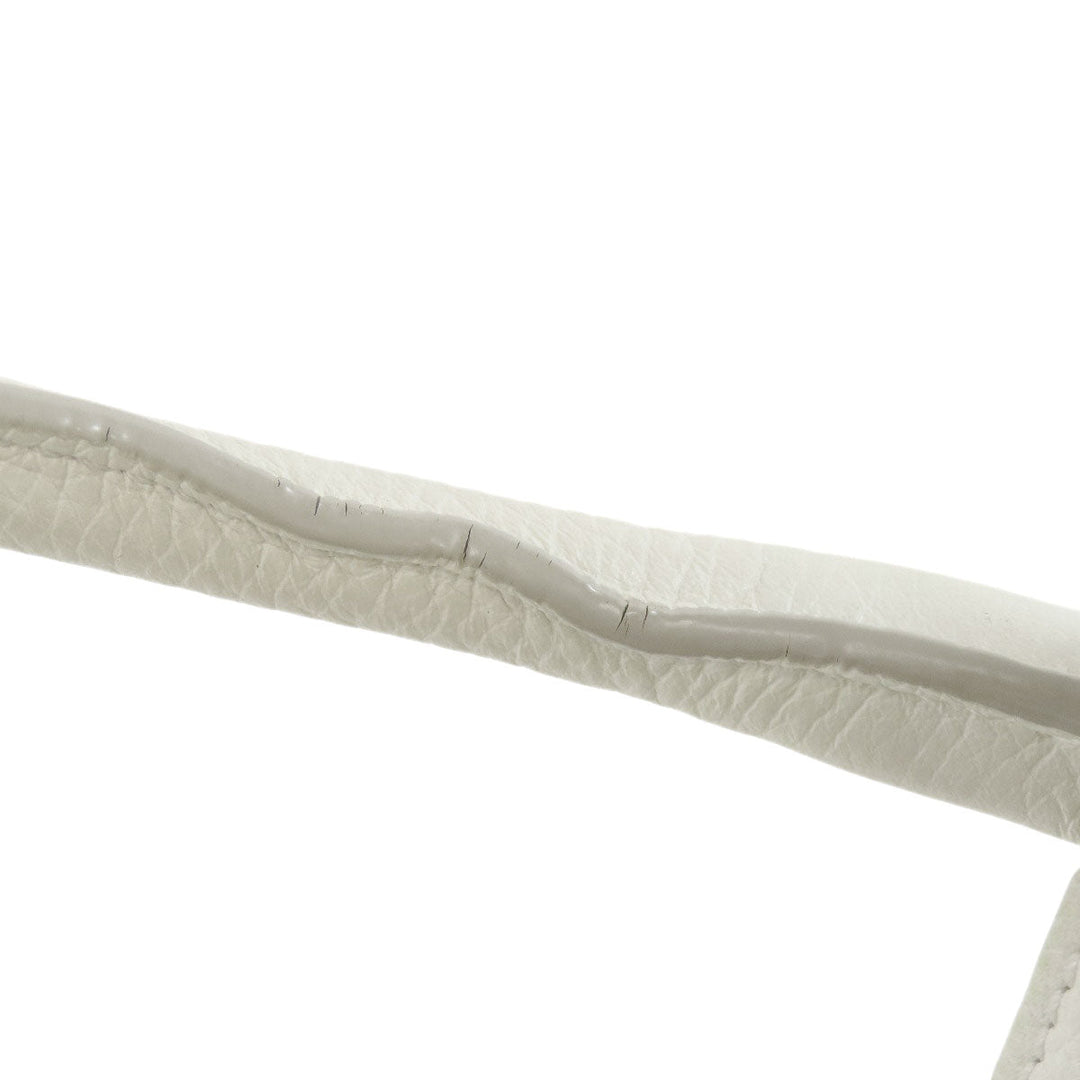 CELINE Tote Bag Calfskin white Big Bag Bucket Women Used Authentic