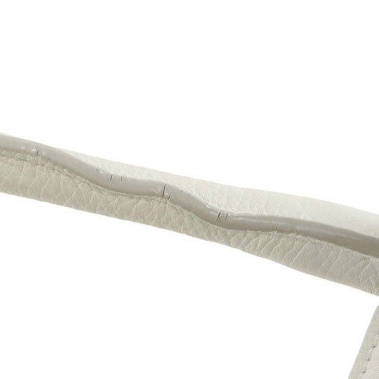 CELINE Tote Bag Calfskin white Big Bag Bucket Women Used Authentic