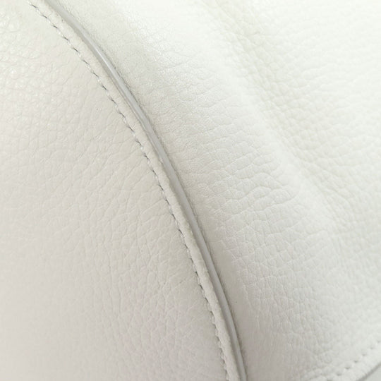 CELINE Tote Bag Calfskin white Big Bag Bucket Women Used Authentic