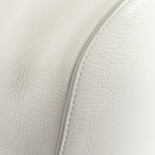 CELINE Tote Bag Calfskin white Big Bag Bucket Women Used Authentic