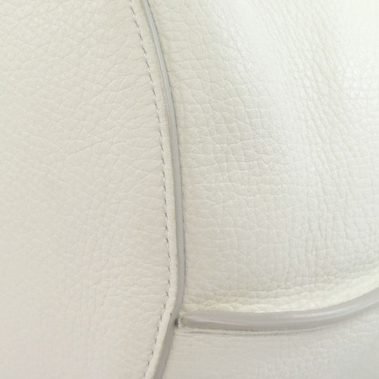 CELINE Tote Bag Calfskin white Big Bag Bucket Women Used Authentic
