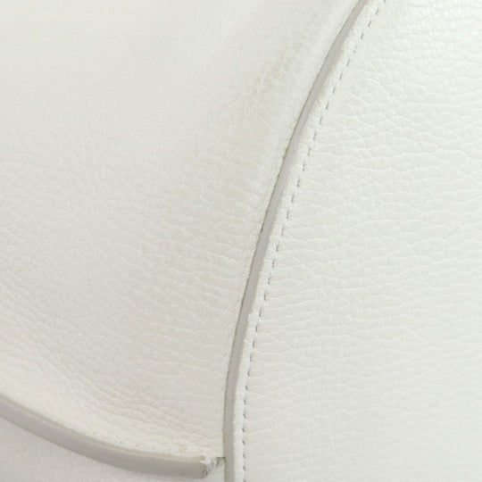 CELINE Tote Bag Calfskin white Big Bag Bucket Women Used Authentic