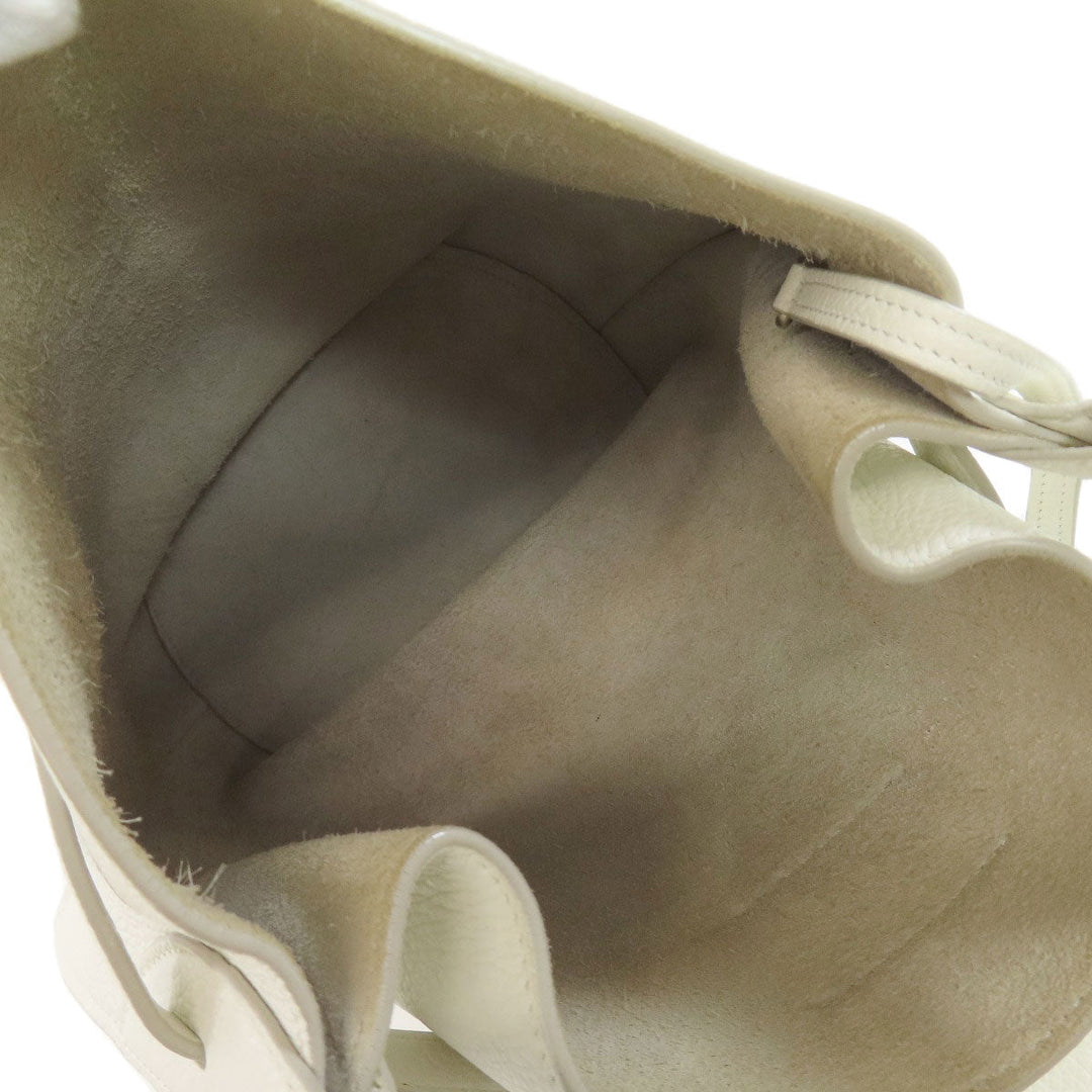 CELINE Tote Bag Calfskin white Big Bag Bucket Women Used Authentic