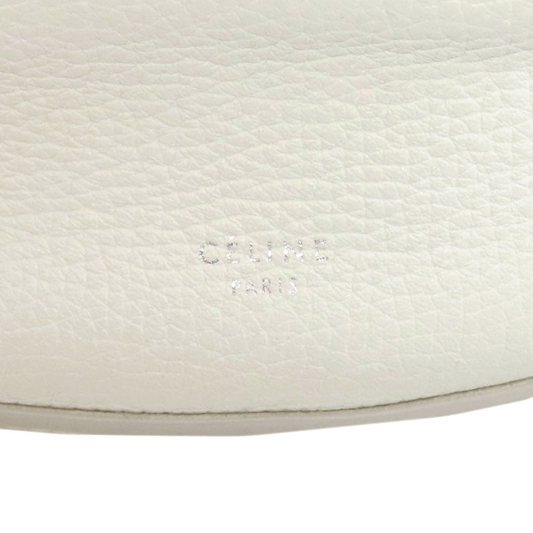 CELINE Tote Bag Calfskin white Big Bag Bucket Women Used Authentic