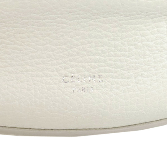 CELINE Tote Bag Calfskin white Big Bag Bucket Women Used Authentic