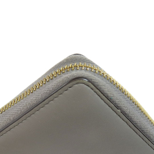 GUCCI Long Wallet Purse 453158 leather gray Bamboo Women Used Authentic