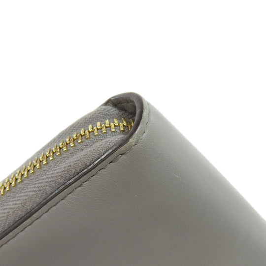 GUCCI Long Wallet Purse 453158 leather gray Bamboo Women Used Authentic