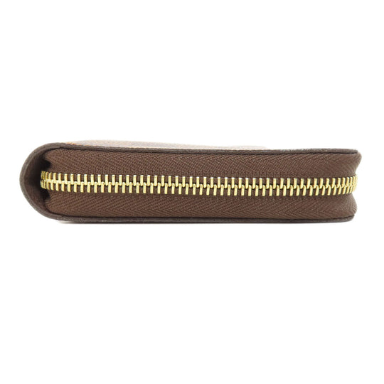 LOUIS VUITTON Long Wallet Purse N60003 Damier canvas Brown Zippy Organizer Women Used Authentic