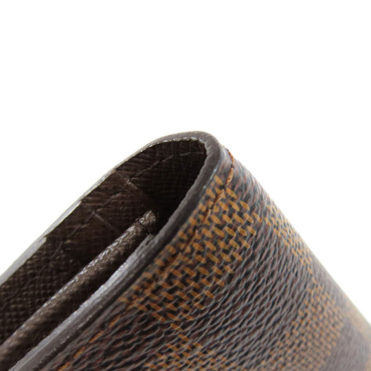 LOUIS VUITTON Long Wallet Purse N60017 Damier canvas Brown Portefeuille�EBrazza Former mens Used Authentic