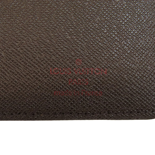 LOUIS VUITTON Long Wallet Purse N60017 Damier canvas Brown Portefeuille�EBrazza Former mens Used Authentic