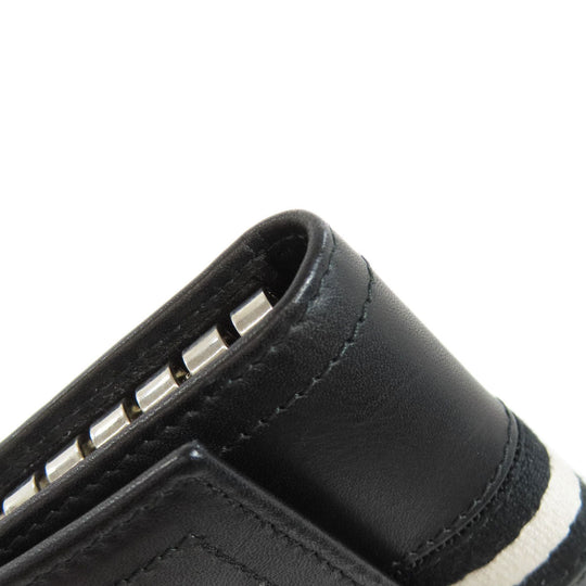 BALLY Key case Key holder  leather black Barry Stripe mens(Unisex) Used Authentic