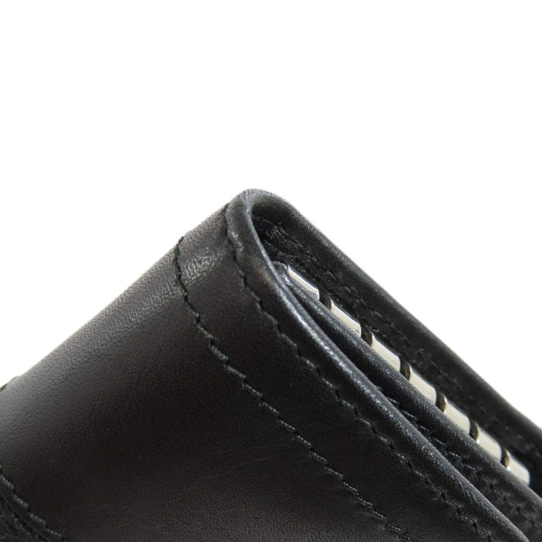 BALLY Key case Key holder  leather black Barry Stripe mens(Unisex) Used Authentic