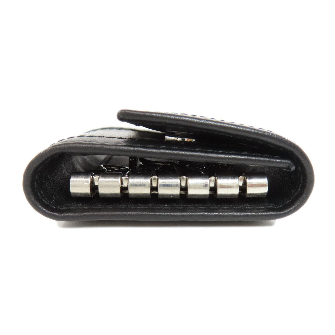 BALLY Key case Key holder  leather black Barry Stripe mens(Unisex) Used Authentic