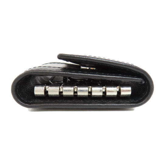 BALLY Key case Key holder  leather black Barry Stripe mens(Unisex) Used Authentic