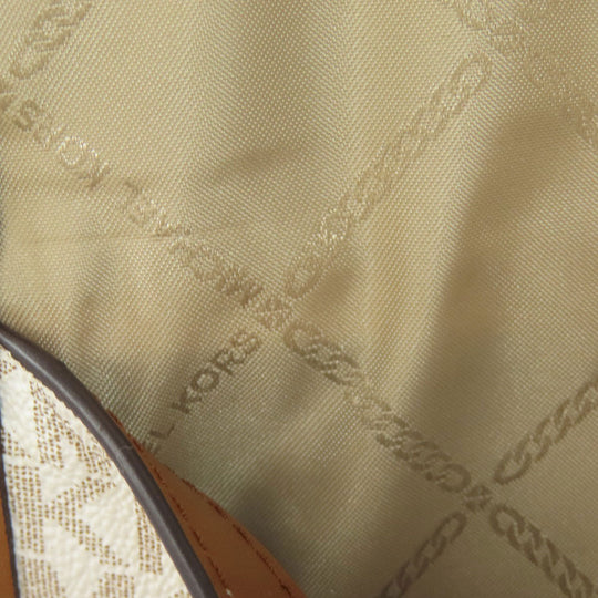 MICHAEL KORS Tote Bag PVC white MK signature Women Used Authentic
