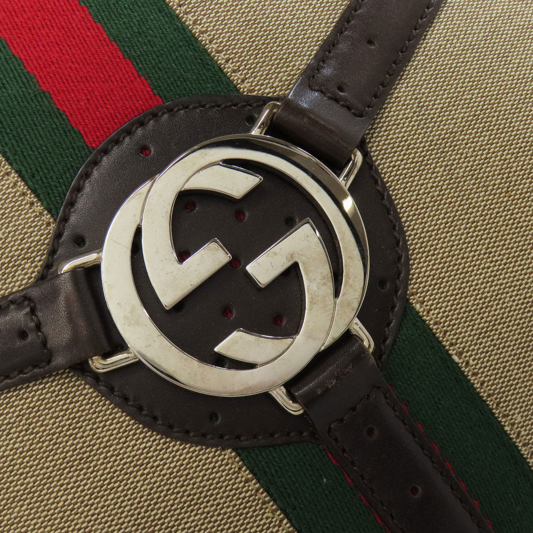 GUCCI Handbag 114875 canvas Brown Sherry Line Interlocking G Women Used Authentic