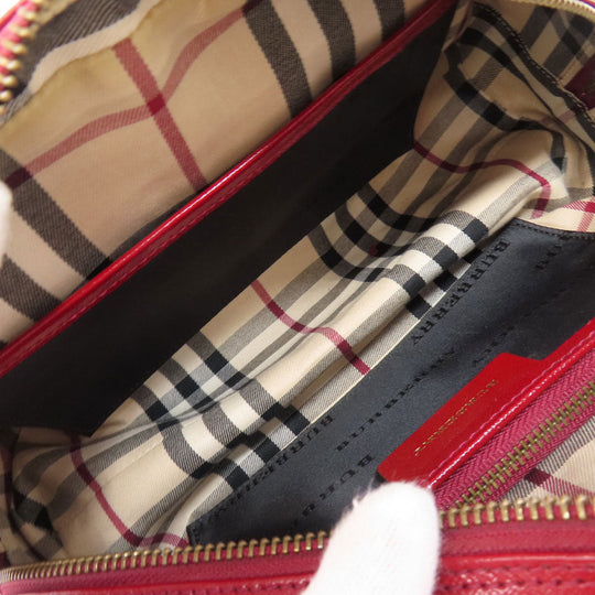 BURBERRY Handbag PVC Red logo Women Used Authentic