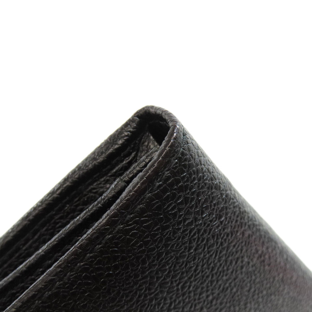 BVLGARI Long Wallet Purse leather black Bulgari Bulgari Women Used Authentic