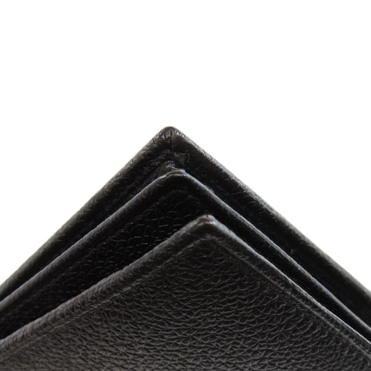 BVLGARI Long Wallet Purse leather black Bulgari Bulgari Women Used Authentic