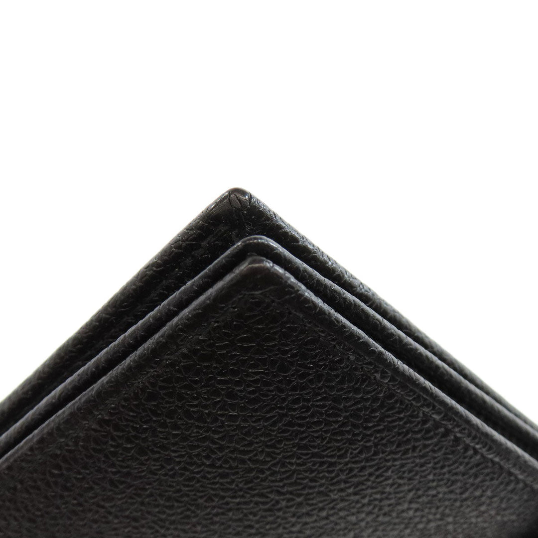 BVLGARI Long Wallet Purse leather black Bulgari Bulgari Women Used Authentic