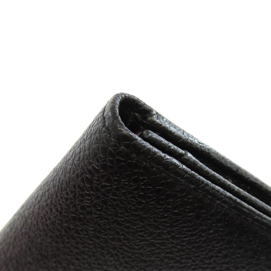 BVLGARI Long Wallet Purse leather black Bulgari Bulgari Women Used Authentic