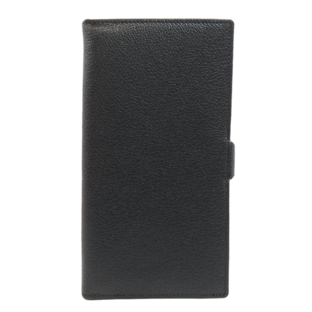 BVLGARI Long Wallet Purse leather black Bulgari Bulgari Women Used Authentic