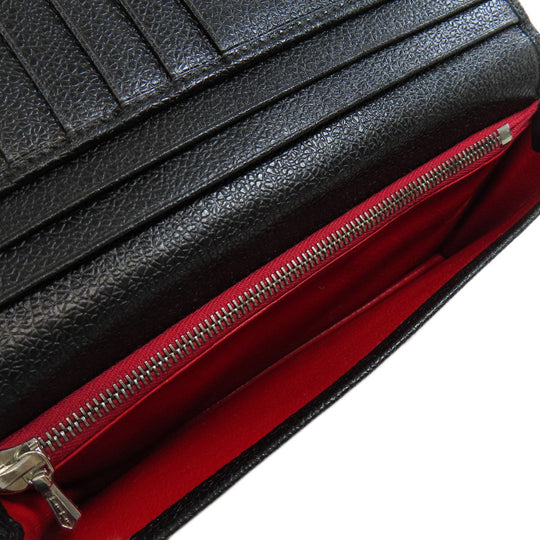 BVLGARI Long Wallet Purse leather black Bulgari Bulgari Women Used Authentic