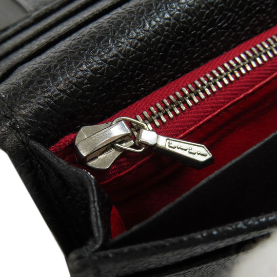 BVLGARI Long Wallet Purse leather black Bulgari Bulgari Women Used Authentic