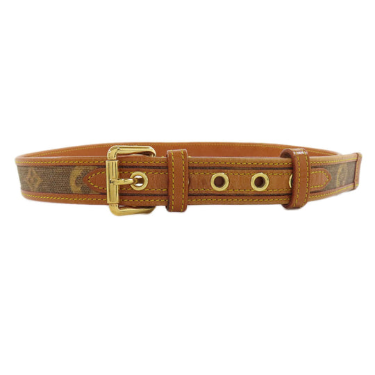 LOUIS VUITTON belt CA1027 leather Brown Escalp Women Used Authentic