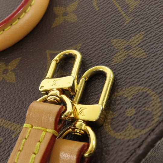 LOUIS VUITTON Handbag M69442 Monogram canvas Brown Petit Sac Plat Women Used Authentic