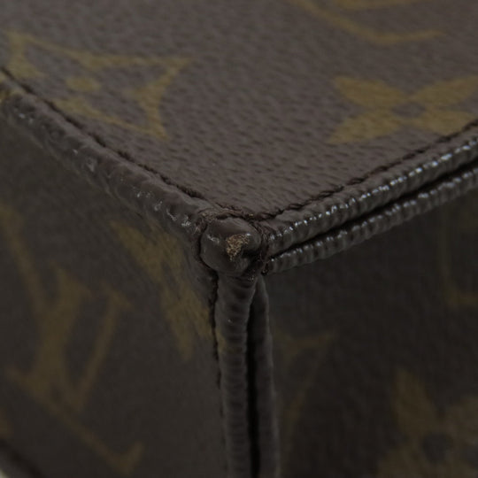 LOUIS VUITTON Handbag M69442 Monogram canvas Brown Petit Sac Plat Women Used Authentic