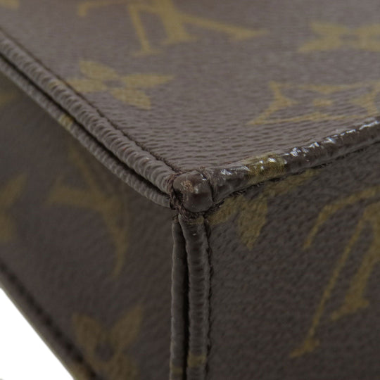 LOUIS VUITTON Handbag M69442 Monogram canvas Brown Petit Sac Plat Women Used Authentic