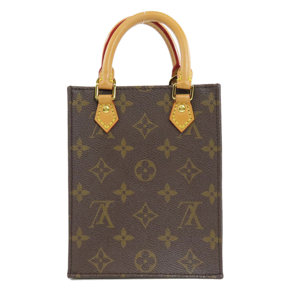 LOUIS VUITTON Handbag M69442 Monogram canvas Brown Petit Sac Plat Women Used Authentic