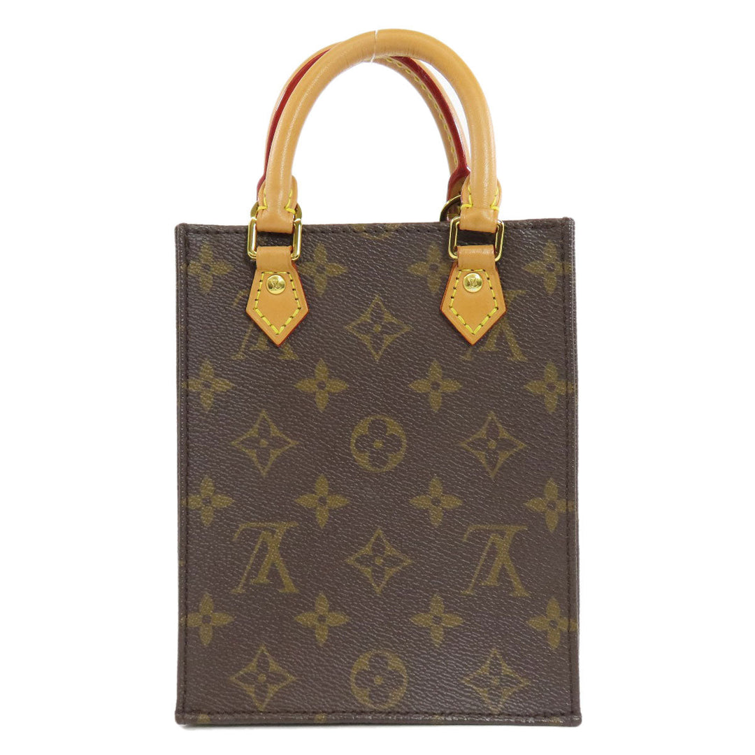 LOUIS VUITTON Handbag M69442 Monogram canvas Brown Petit Sac Plat Women Used Authentic