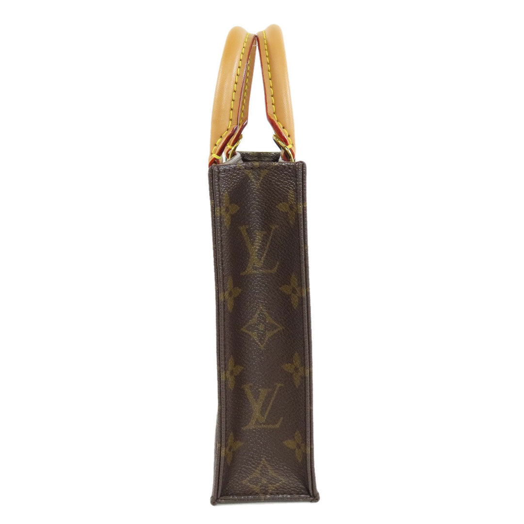 LOUIS VUITTON Handbag M69442 Monogram canvas Brown Petit Sac Plat Women Used Authentic