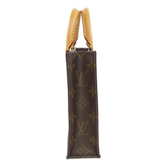 LOUIS VUITTON Handbag M69442 Monogram canvas Brown Petit Sac Plat Women Used Authentic