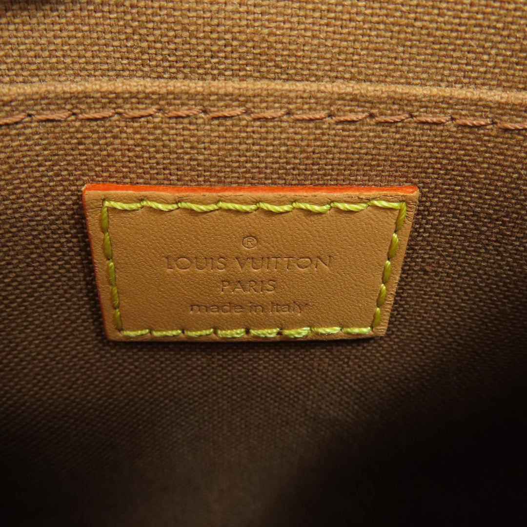 LOUIS VUITTON Handbag M69442 Monogram canvas Brown Petit Sac Plat Women Used Authentic