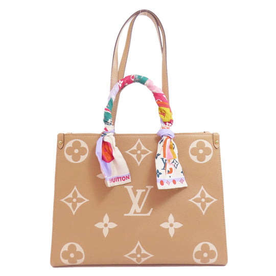LOUIS VUITTON Tote Bag M45982 Ann Platt beige On the Go MM Women Used Authentic