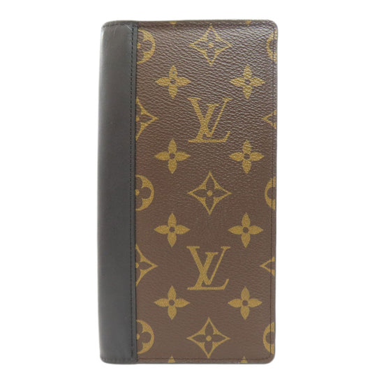 LOUIS VUITTON Long Wallet Purse M69410 Monogram macacer Brown Portefeuille Blaza Women Used Authentic