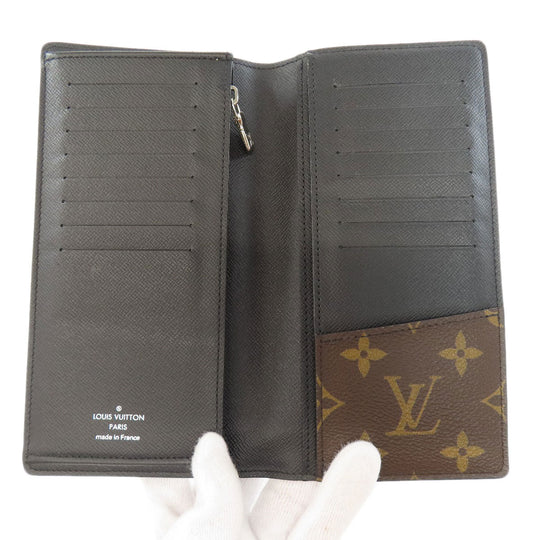 LOUIS VUITTON Long Wallet Purse M69410 Monogram macacer Brown Portefeuille Blaza Women Used Authentic