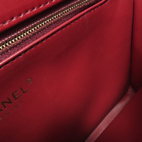 CHANEL Handbag lambskin Red Matelasse 2WAY Gold Metal