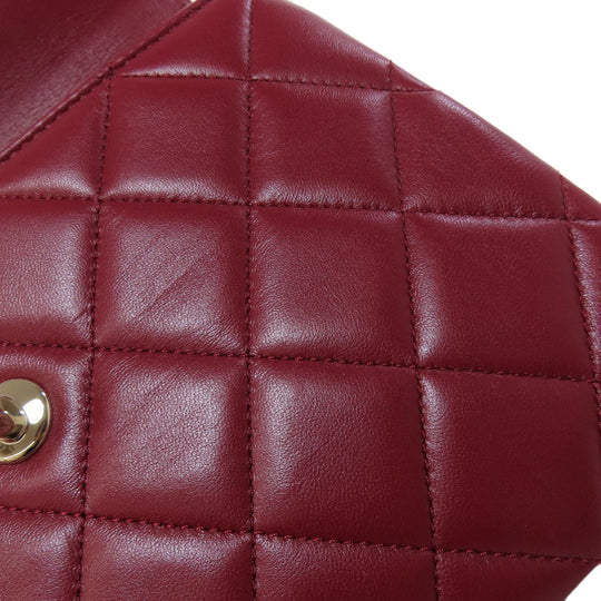 CHANEL Handbag lambskin Red Matelasse 2WAY Gold Metal