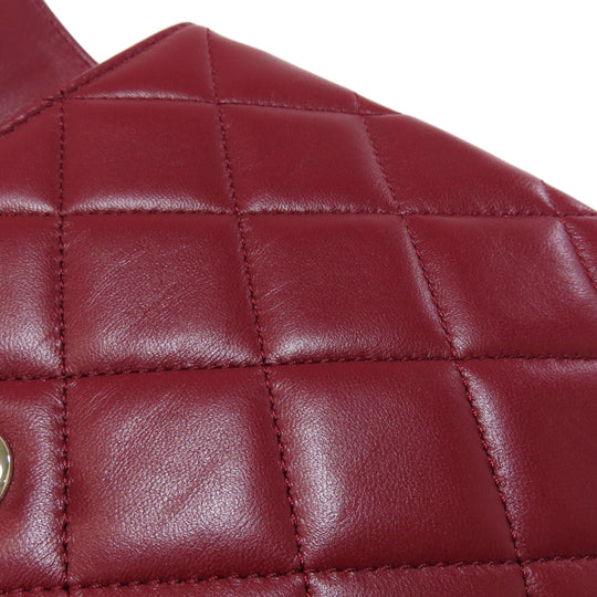 CHANEL Handbag lambskin Red Matelasse 2WAY Gold Metal