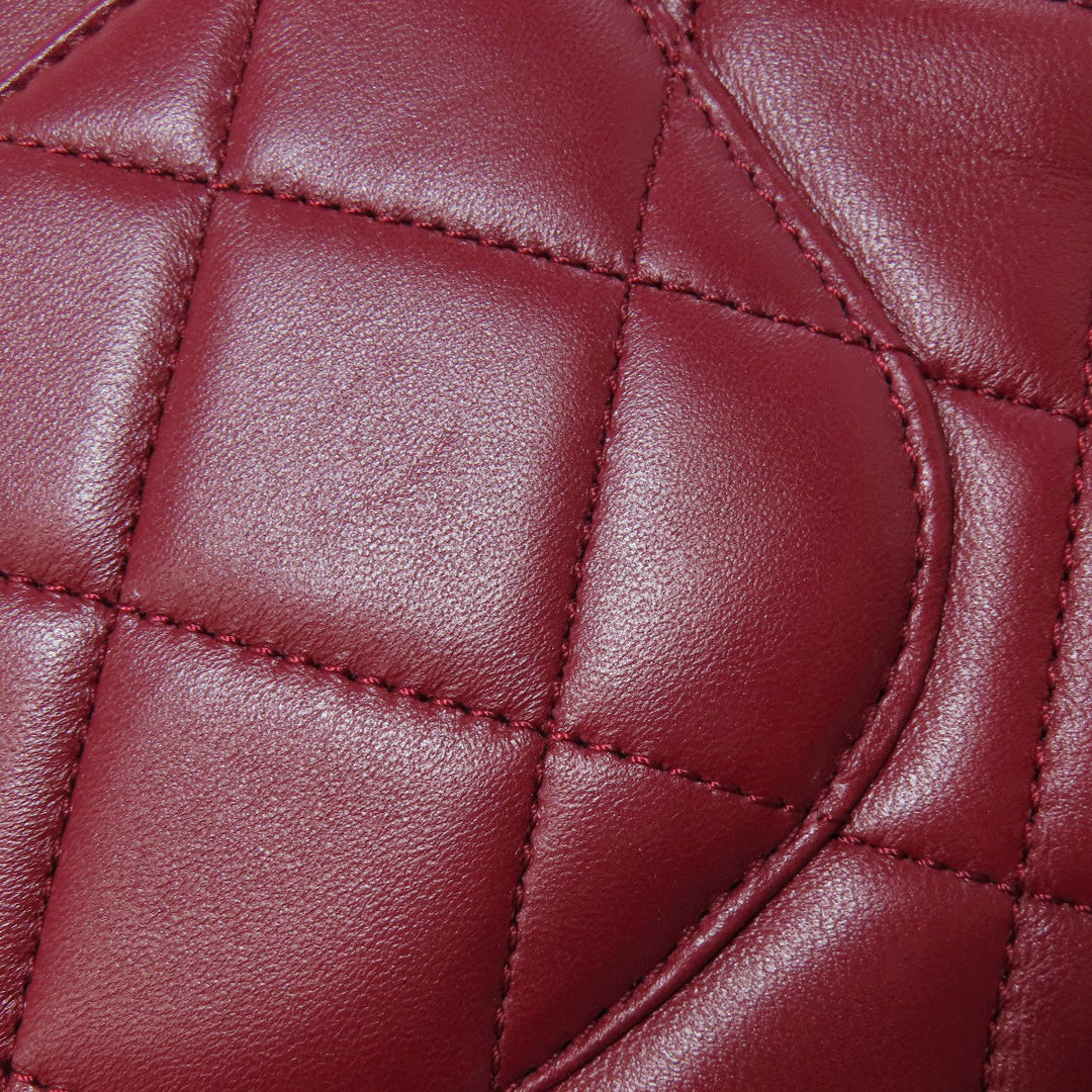 CHANEL Handbag lambskin Red Matelasse 2WAY Gold Metal