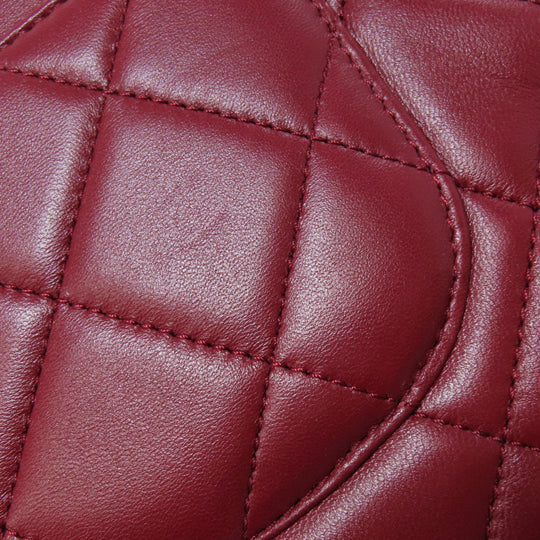 CHANEL Handbag lambskin Red Matelasse 2WAY Gold Metal